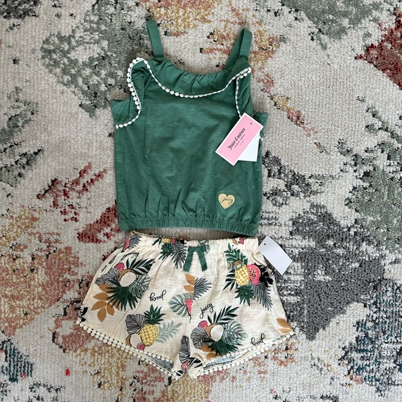 New Juicy Couture Girls Size 6 Tropical Boho Tank & Muslin Shorts Set - Picture 2 of 14